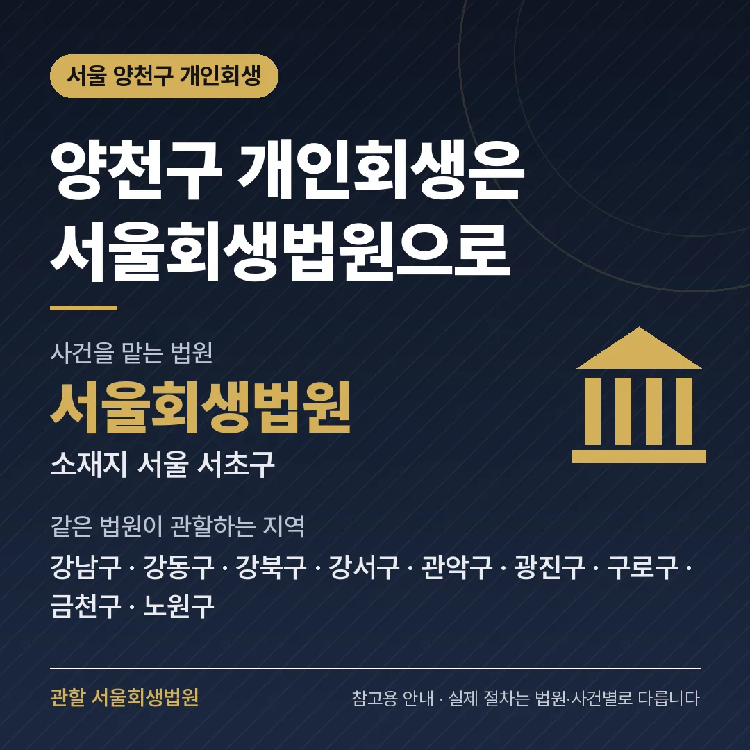 서울 양천구 개인회생 관할 법원 — 서울회생법원